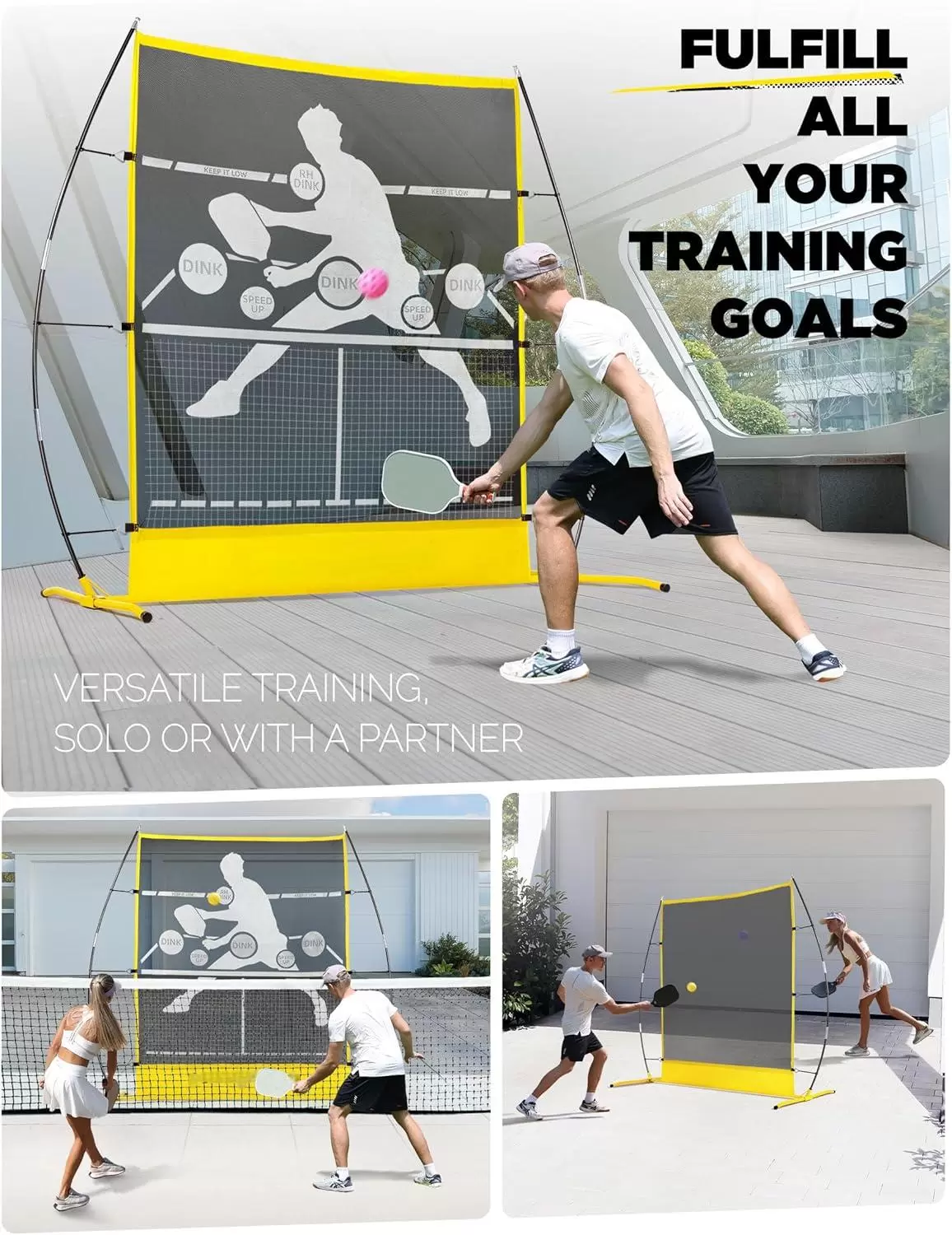 6*6英尺二合一匹克球回彈網