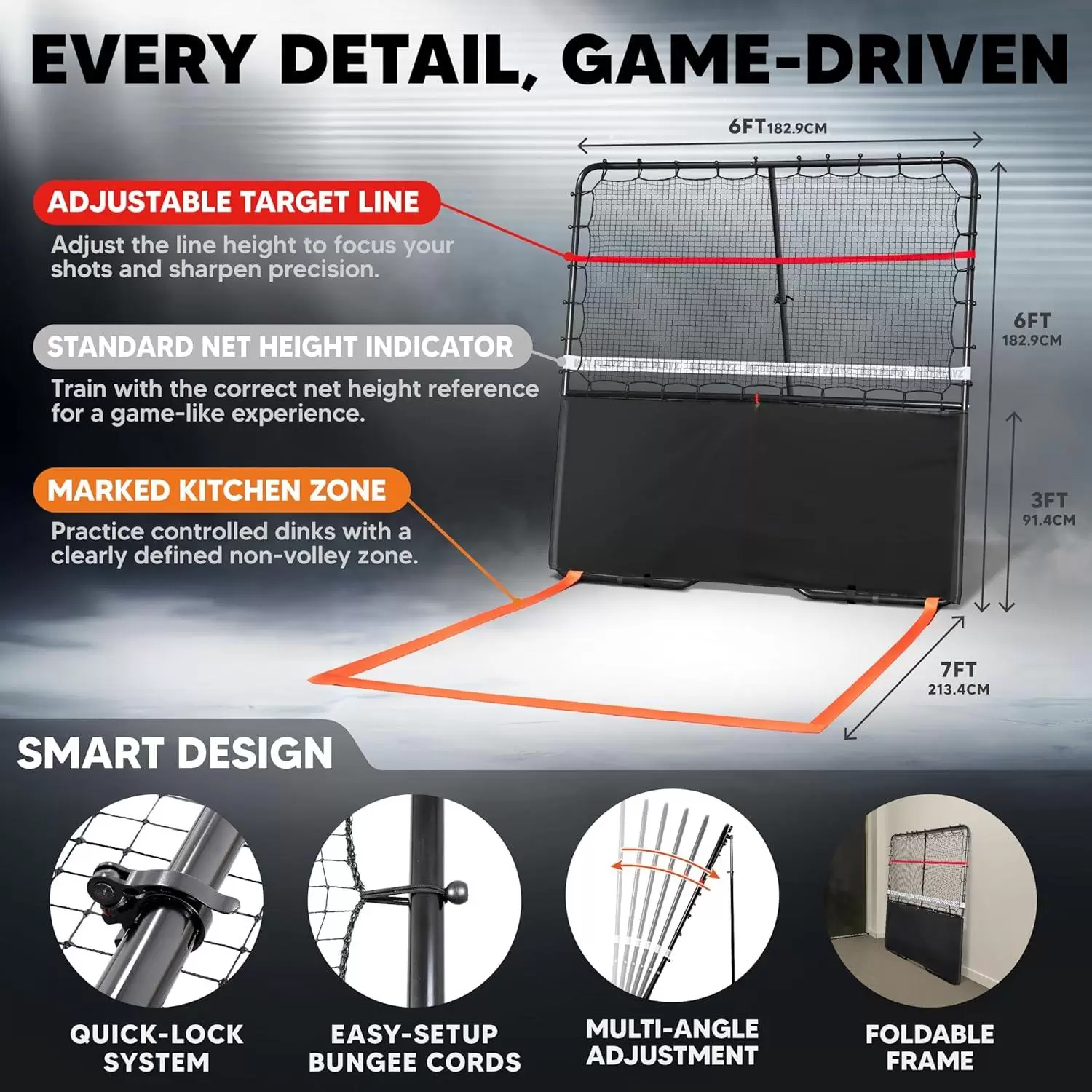 6*6英尺二合一鋼管匹克球III