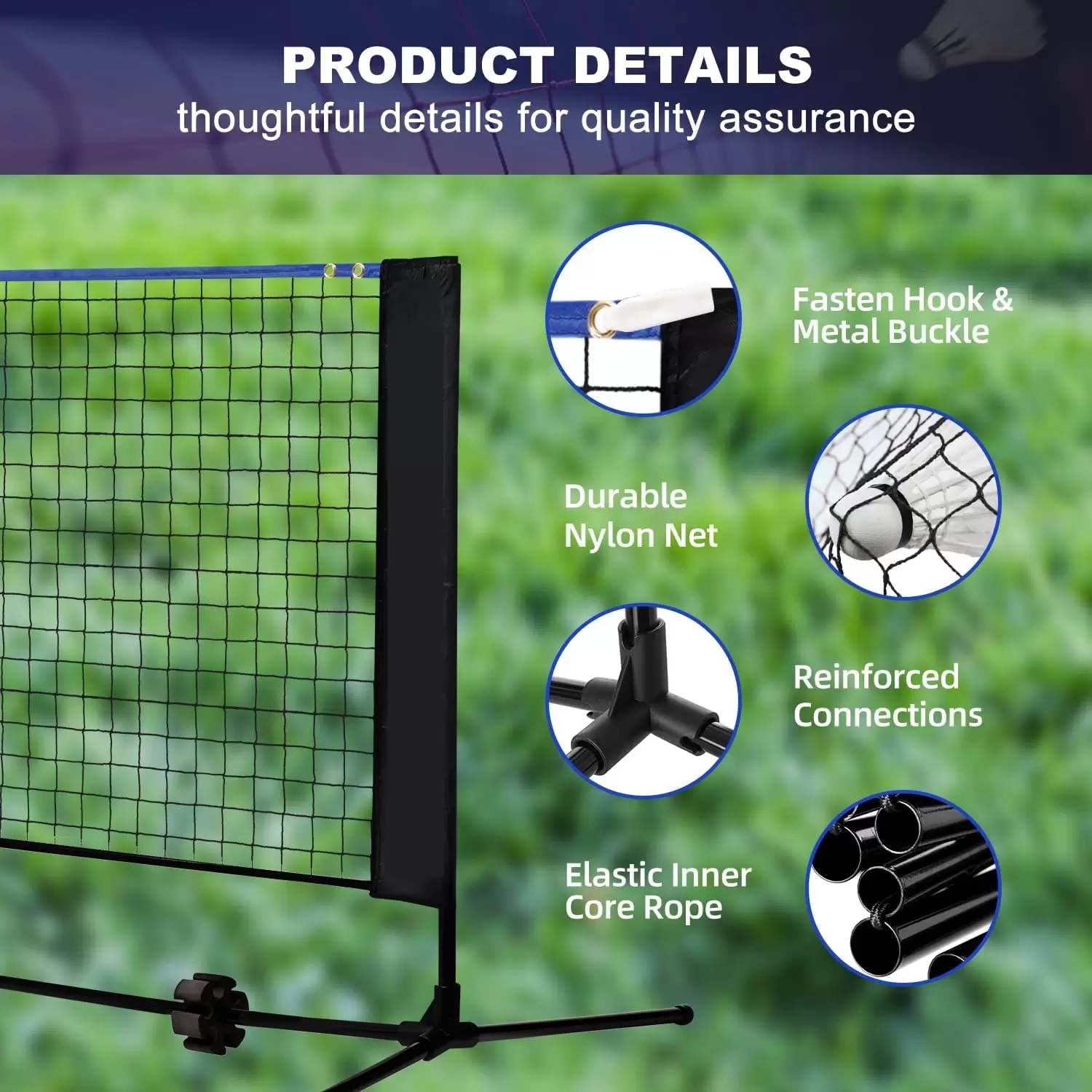 2合1可折疊便攜式羽球和匹克球練習網