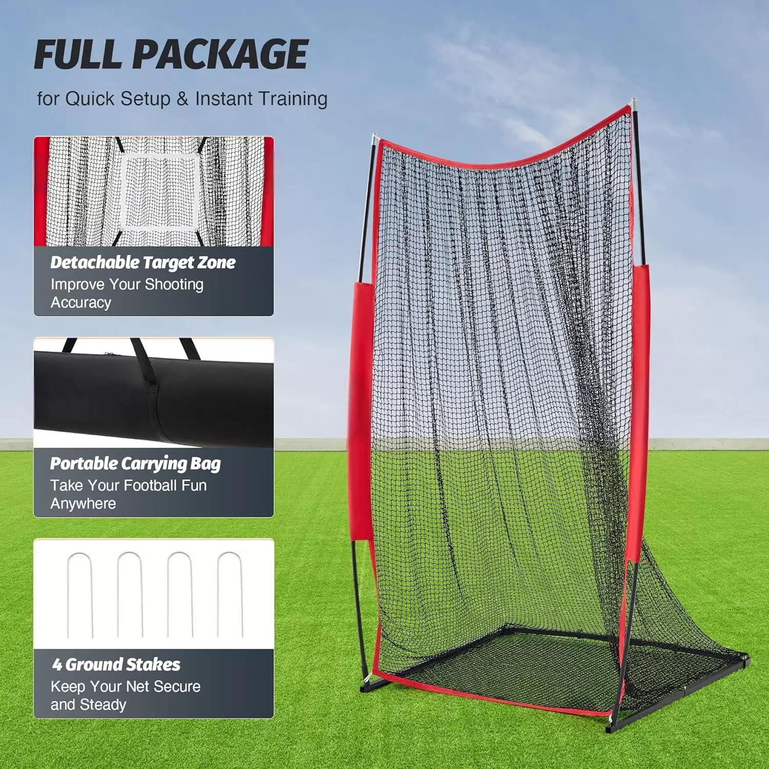 4x7英尺橄欖球練習網